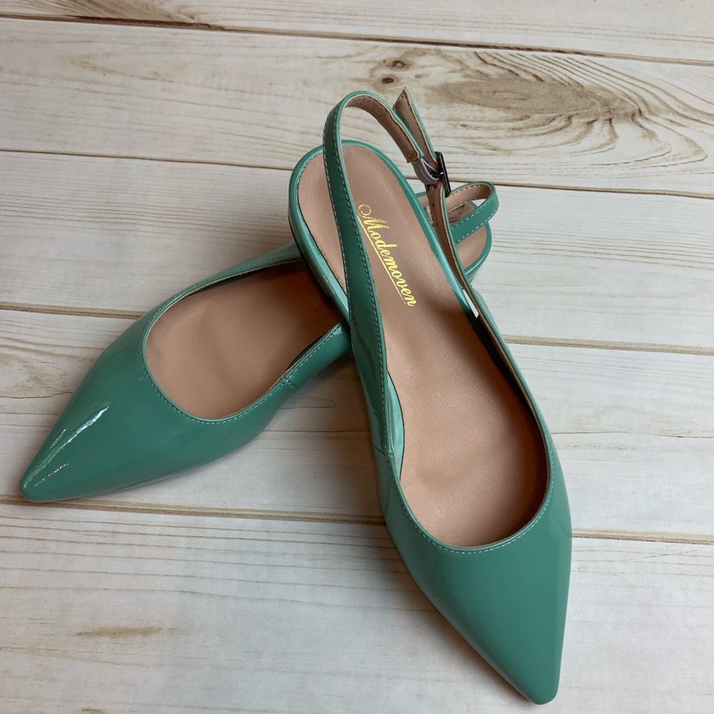 Modemoven Mint green sling-backs.